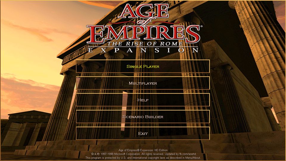 Menu chính Age of Empires: The Rise of Rome